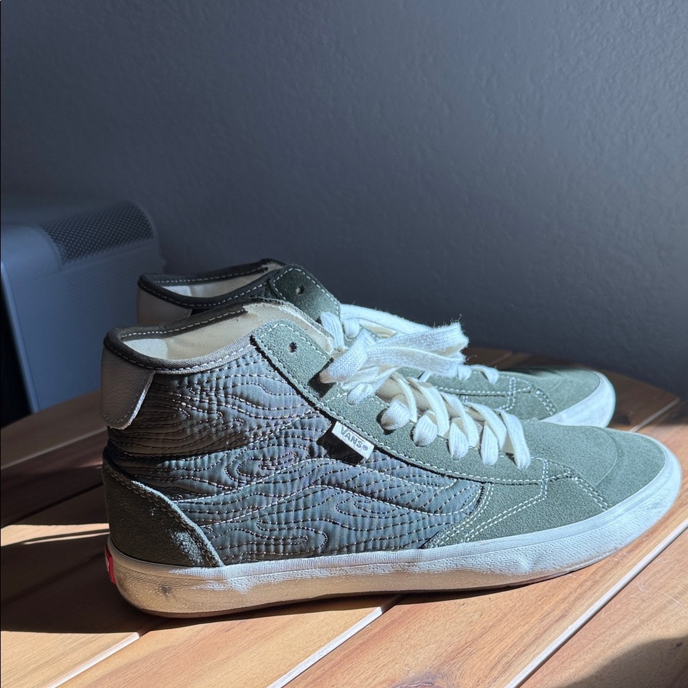 Vans Olive and Cream High-Top Sneakers